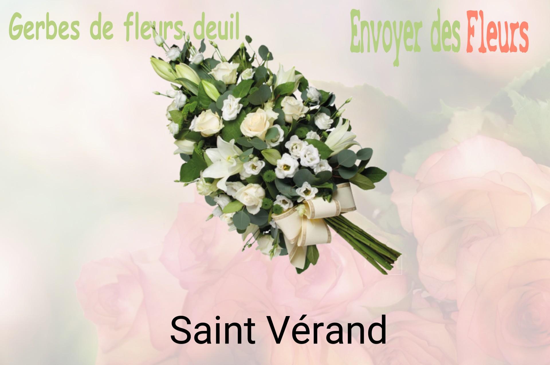 Gerbe de fleurs de deuil livrée à Saint-Vérand